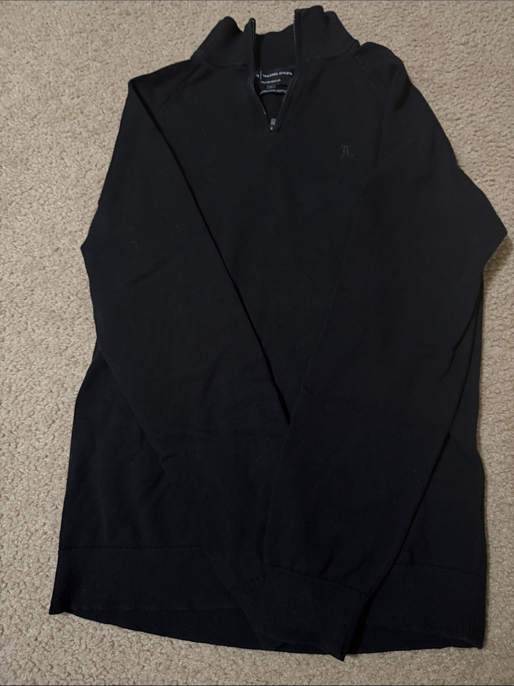 Tailored Athlete Men's Black 1/4 Zip-Neck Sweater - Size M